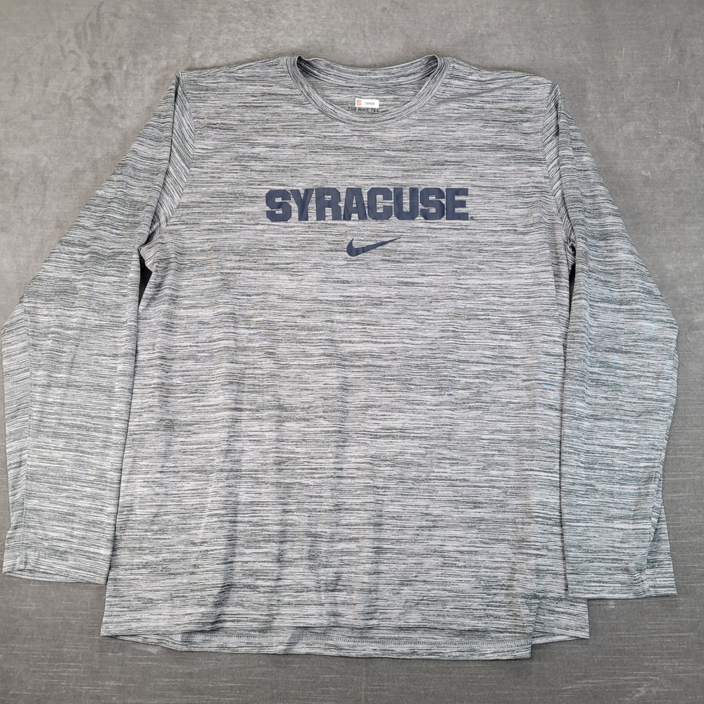 Nike Syracuse University Long Sleeve Shirt Mens XL Gray Dri-Fit Player Issued